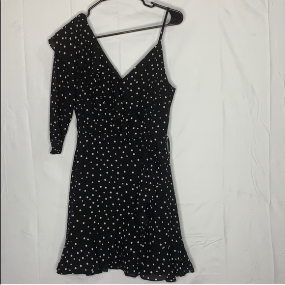Jack by BB Dakota polka dot one shoulder dress - Picture 3 of 9